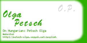 olga petsch business card